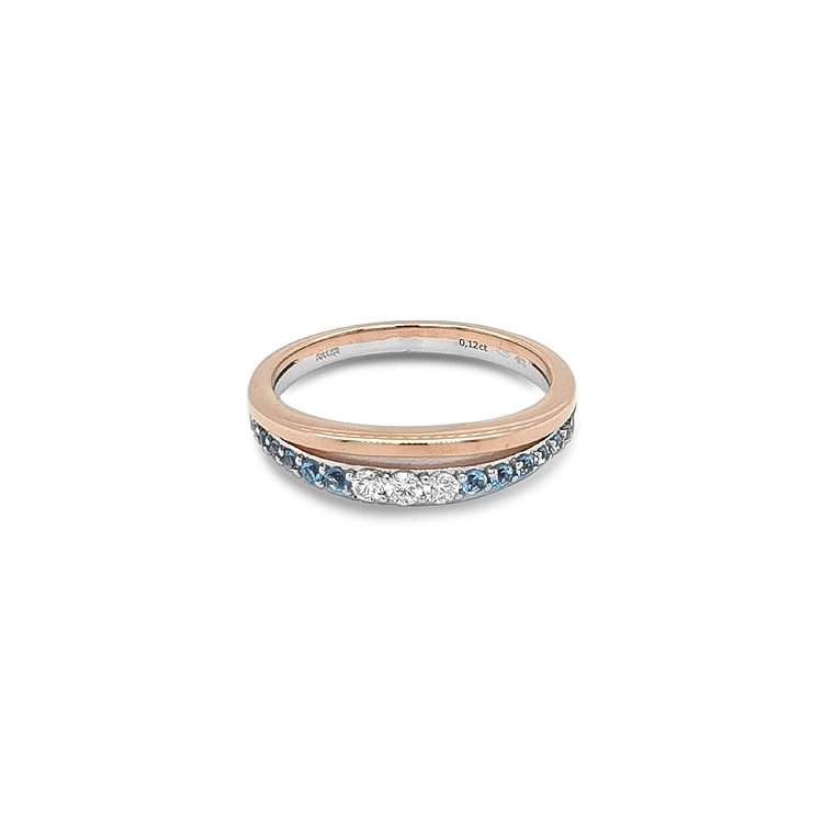 Gold Ring Topazes and Diamonds