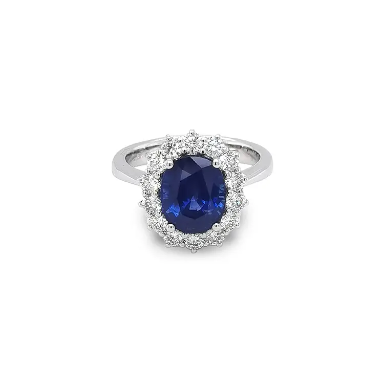 Gold Ring with Sapphire and Diamonds