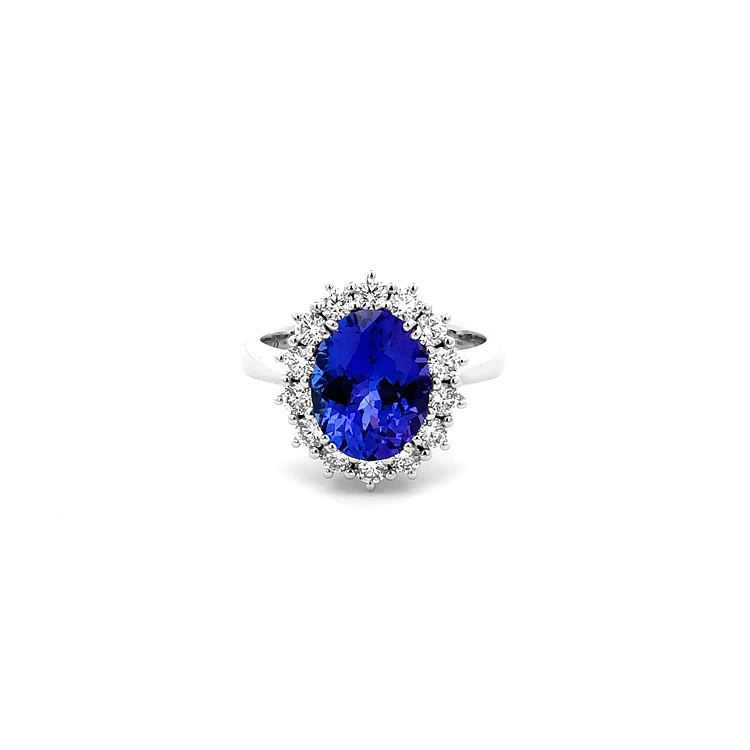 Gold Ring with Tanzanite and Diamonds