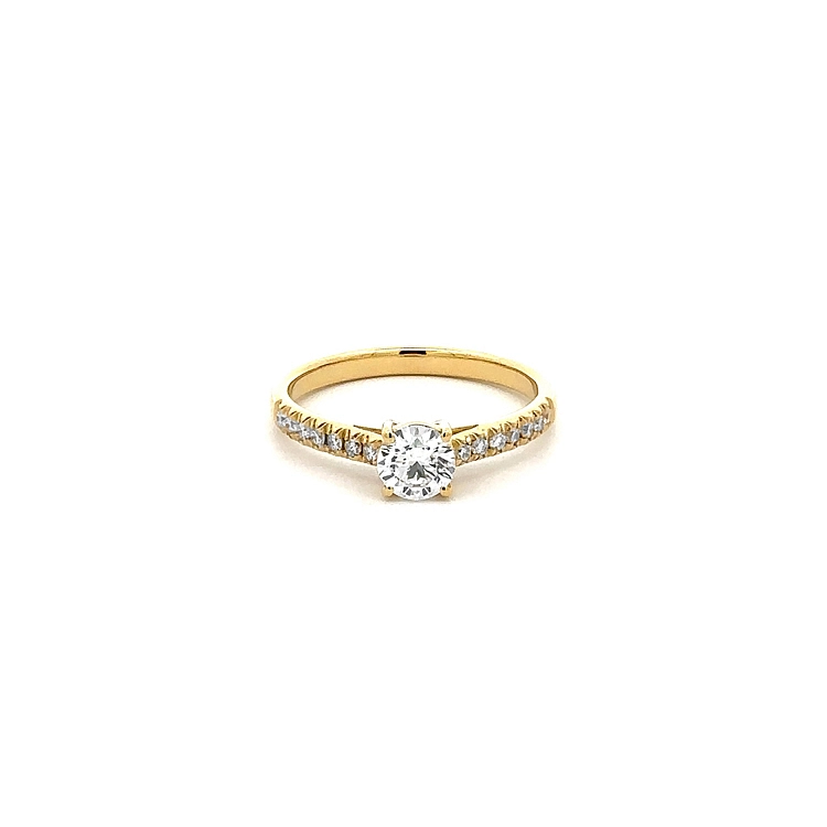 Gold Engagement Ring with Diamonds