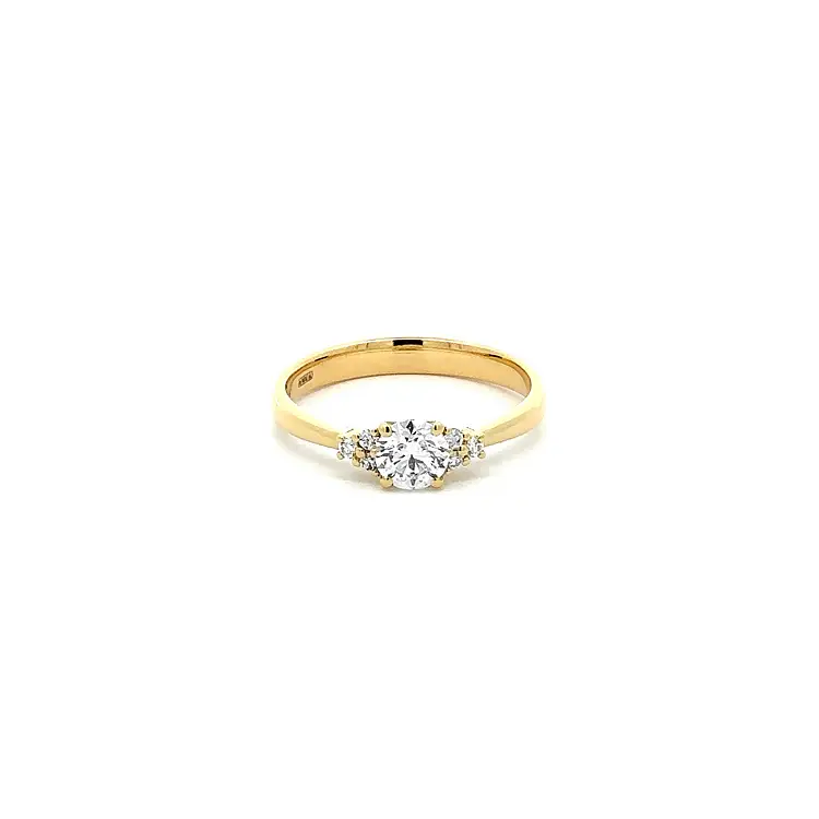 Gold Engagement Ring with Diamonds