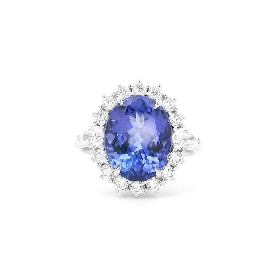 Luxury Jewellery with Tanzanite and Diamonds in White Gold