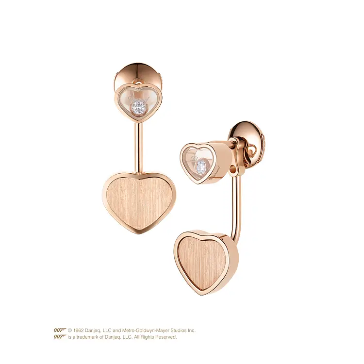 Gold Earrings Chopard Happy Hearts Golden Hearts James Bond 007 83A007-5021