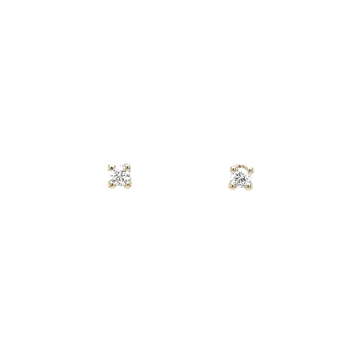 Gold Earrings with Diamonds