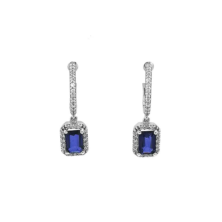Gold Earrings with Sapphires and Diamonds