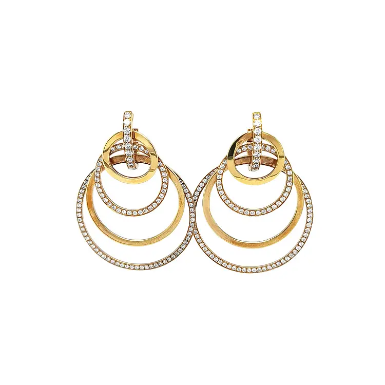 Gold Earrings with Diamonds