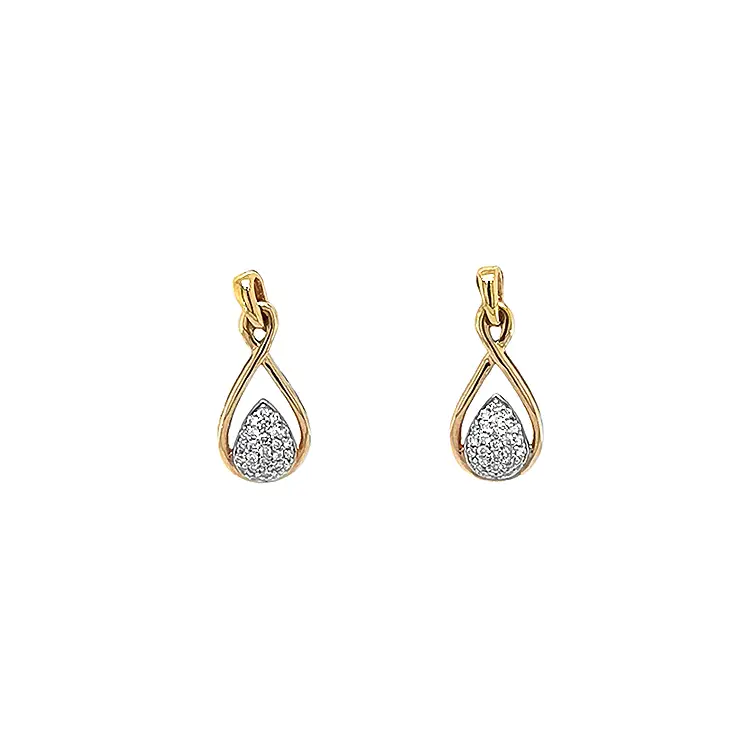 Gold Earrings with Diamonds