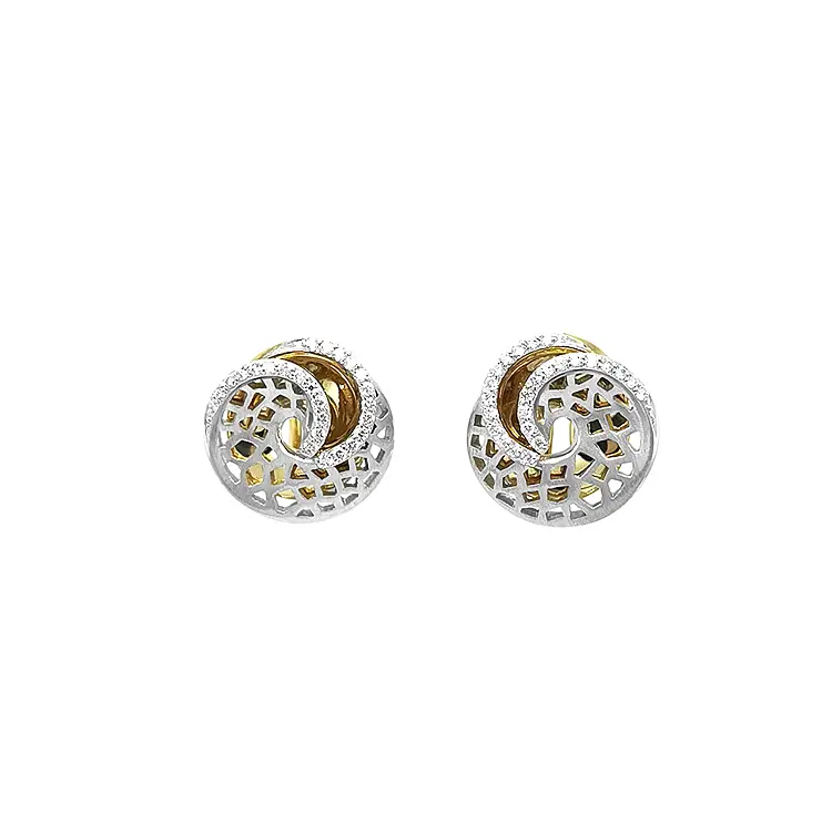 Gold Earrings with Diamonds