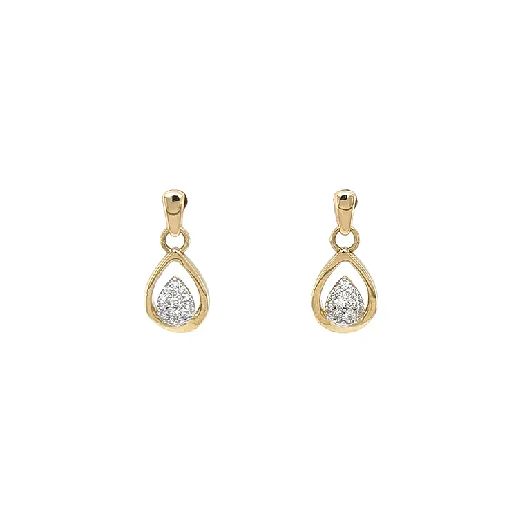 Gold Earrings with Diamonds