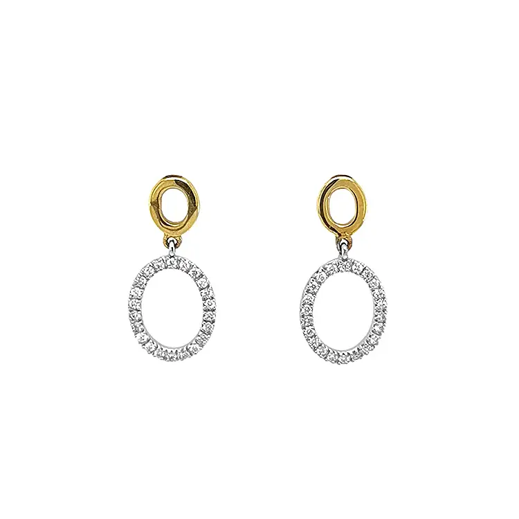 Gold Earrings with Diamonds