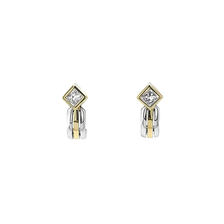 Gold Earrings with Diamonds