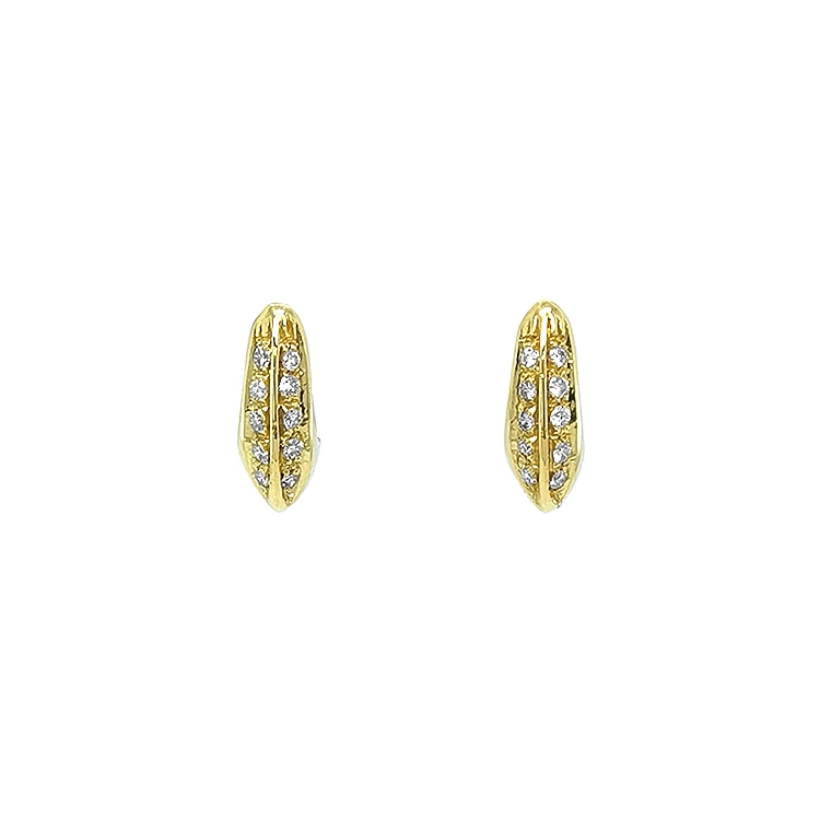 Gold Earrings with Diamonds