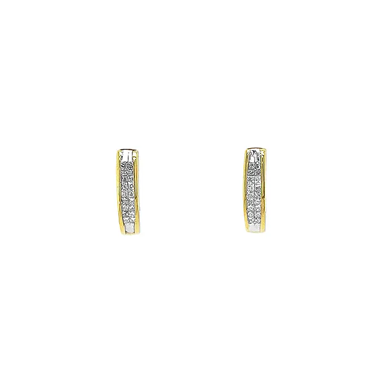 Gold Earrings with Diamonds