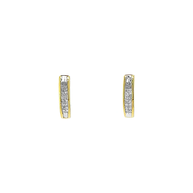 Gold Earrings with Diamonds