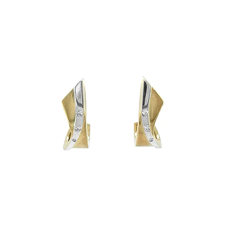 Gold Earrings with Diamonds