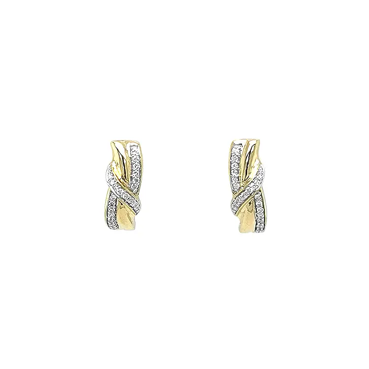 Gold Earrings with Diamonds