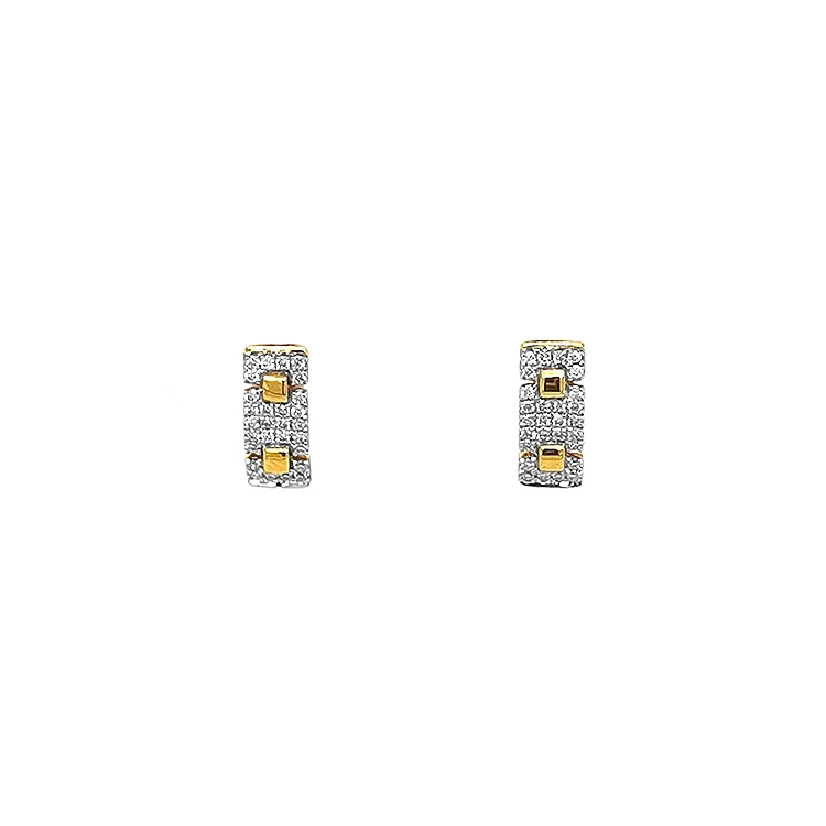 Gold Earrings with Diamonds