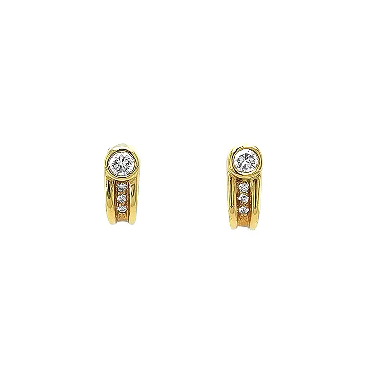 Gold Earrings with Diamonds