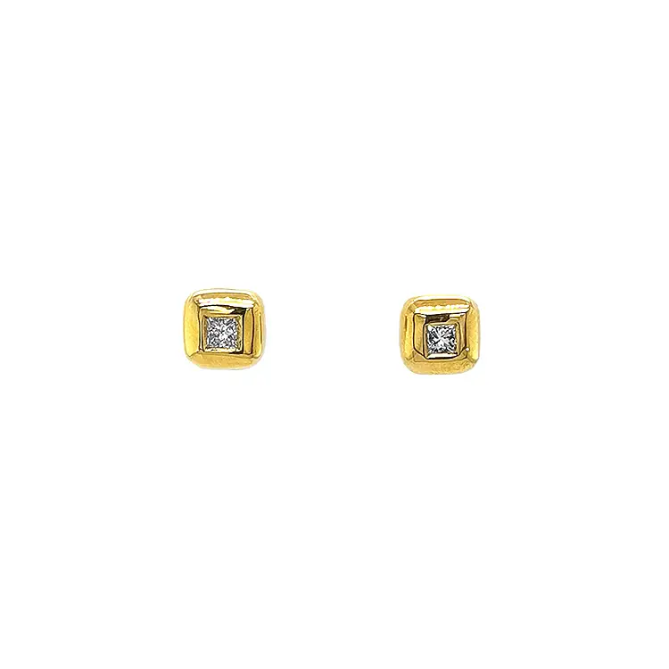Gold Earrings with Diamonds