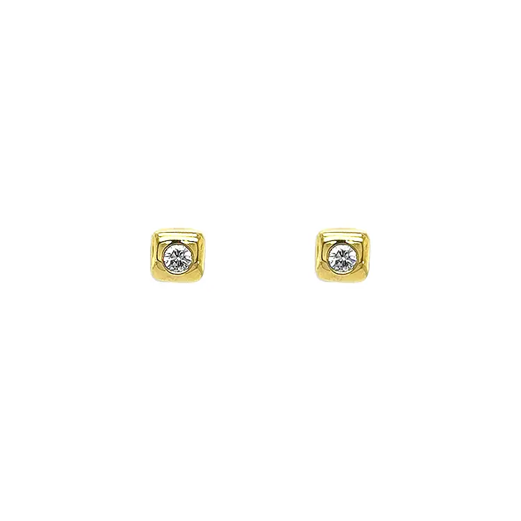 Gold Earrings with Diamonds