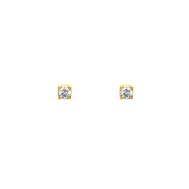 Gold Earrings with Diamonds