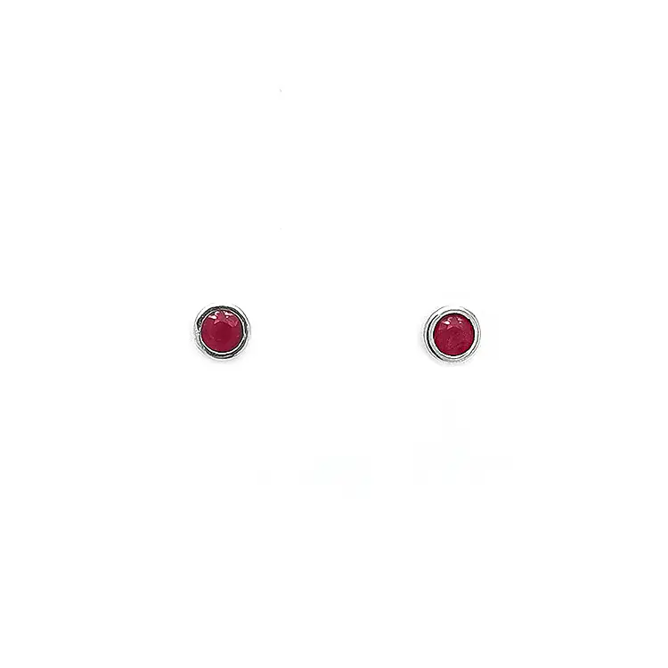 Gold Earrings with Rubies