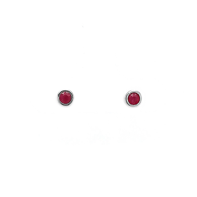 Gold Earrings with Rubies