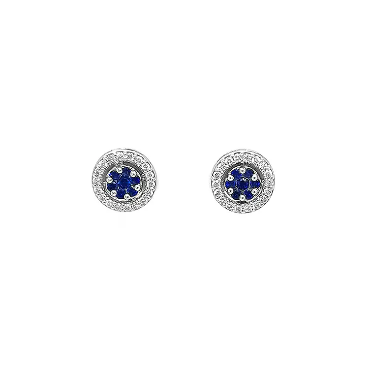 Gold Earrings with Sapphires and Diamonds