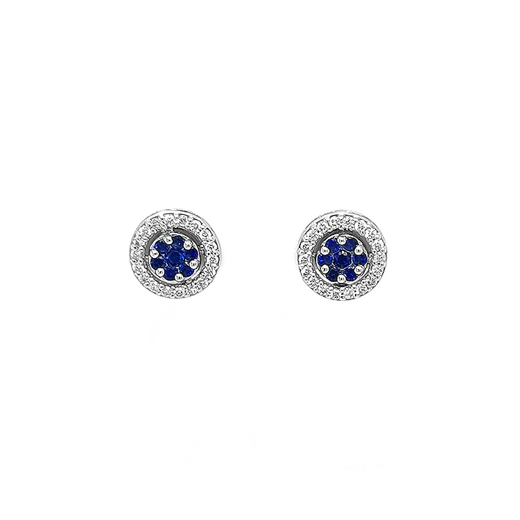 Gold Earrings with Sapphires and Diamonds