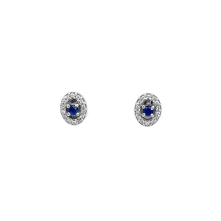 Gold Earrings with Sapphires and Diamonds