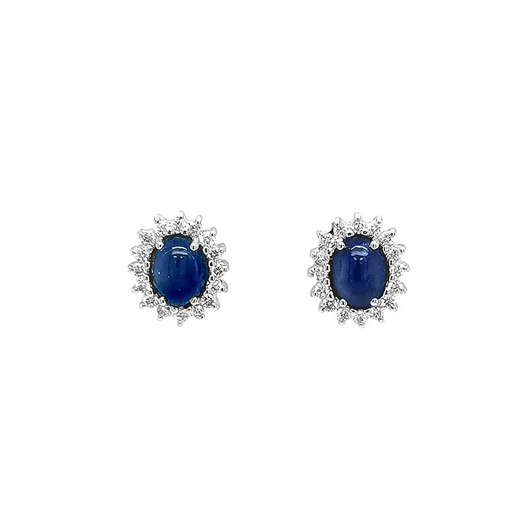 Gold Earrings with Sapphires and Diamonds