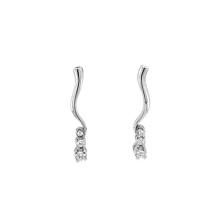 Gold Earrings with Diamonds