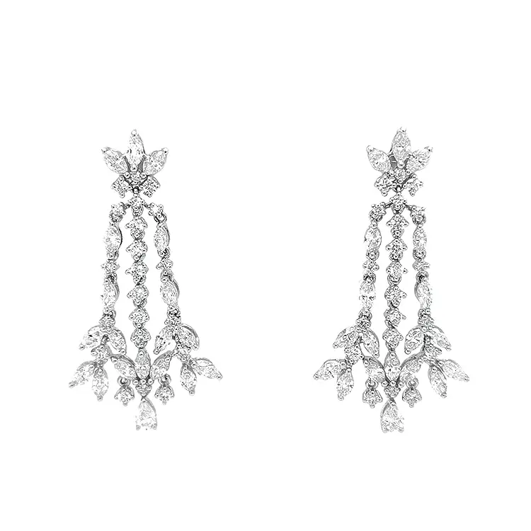 Gold Earrings with Diamonds