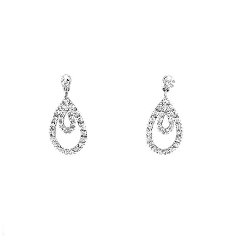 Gold Earrings with Diamonds