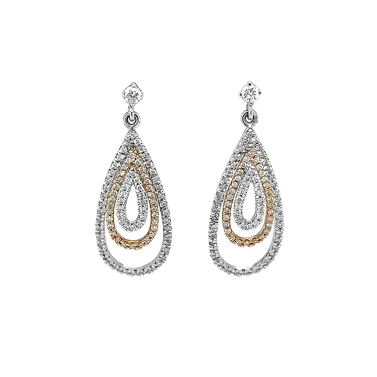 Gold Earrings with Diamonds