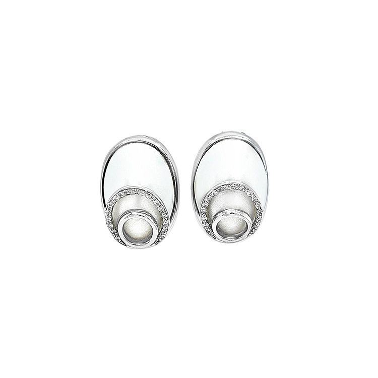 Gold Earrings Pearls and Diamonds