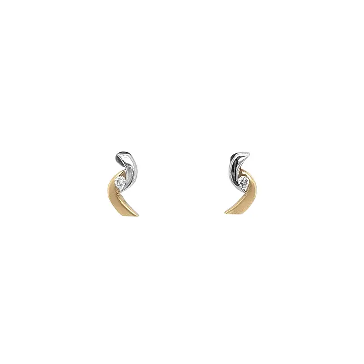 Gold Earrings with Diamonds