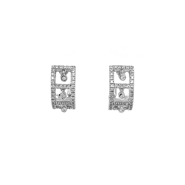 Gold Earrings with Diamonds