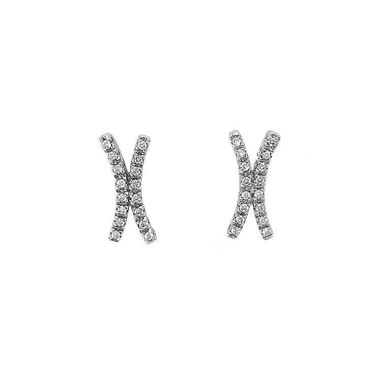 Gold Earrings with Diamonds