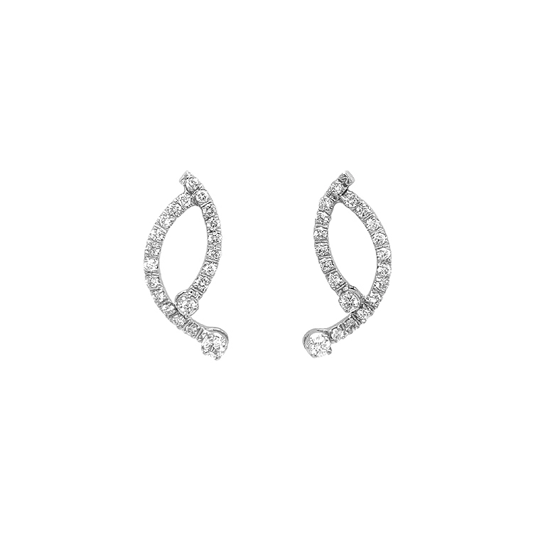 Gold Earrings with Diamonds