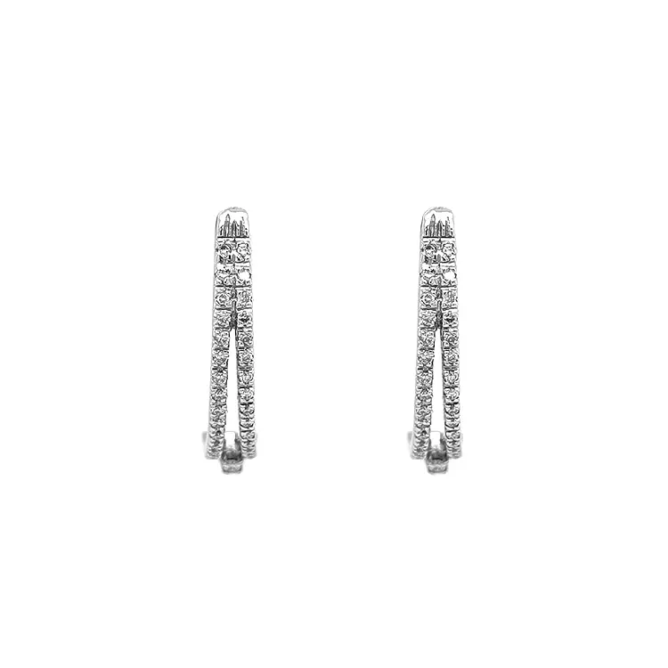 Gold Earrings with Diamonds