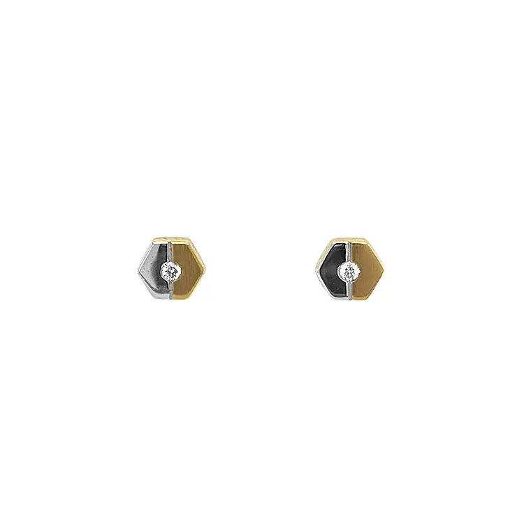 Gold Earrings with Diamonds