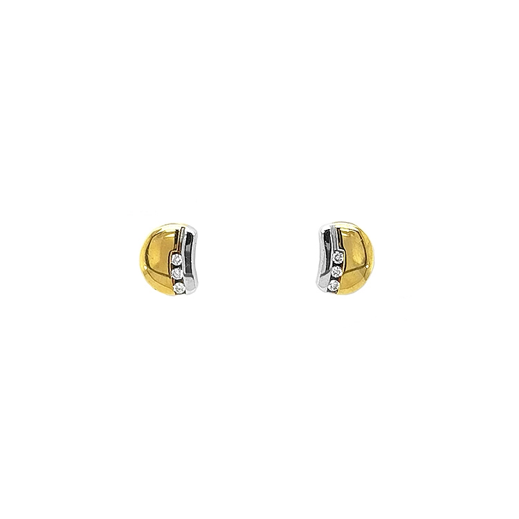 Gold Earrings with Diamonds