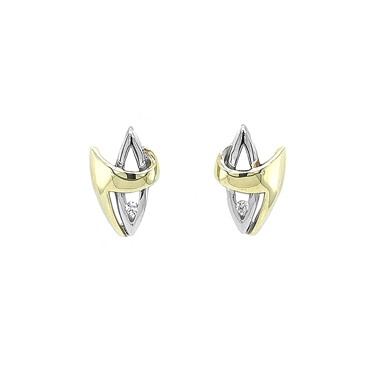 Gold Earrings with Diamonds