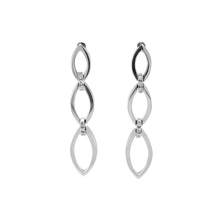 Gold Earrings with Diamonds