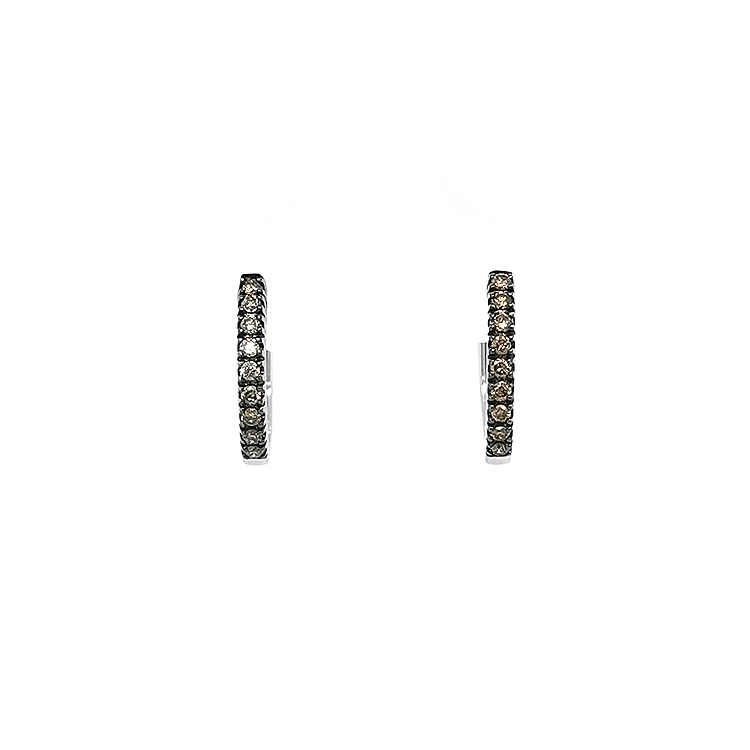 Gold Earrings with Champagne Diamonds
