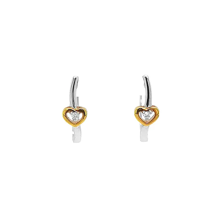 Gold Earrings with Diamonds