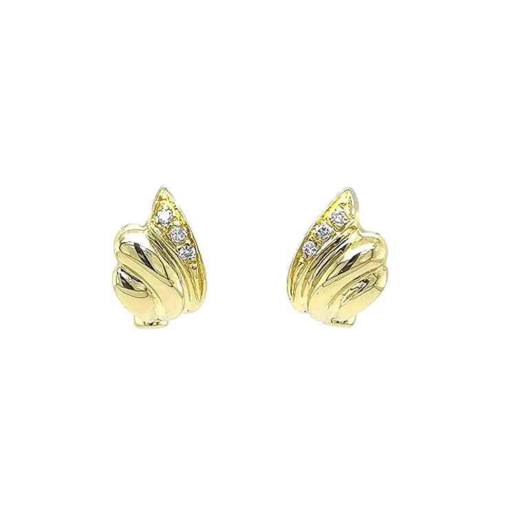 Gold Earrings with Diamonds