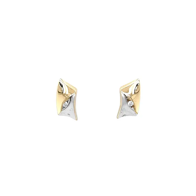 Gold Earrings with Diamonds