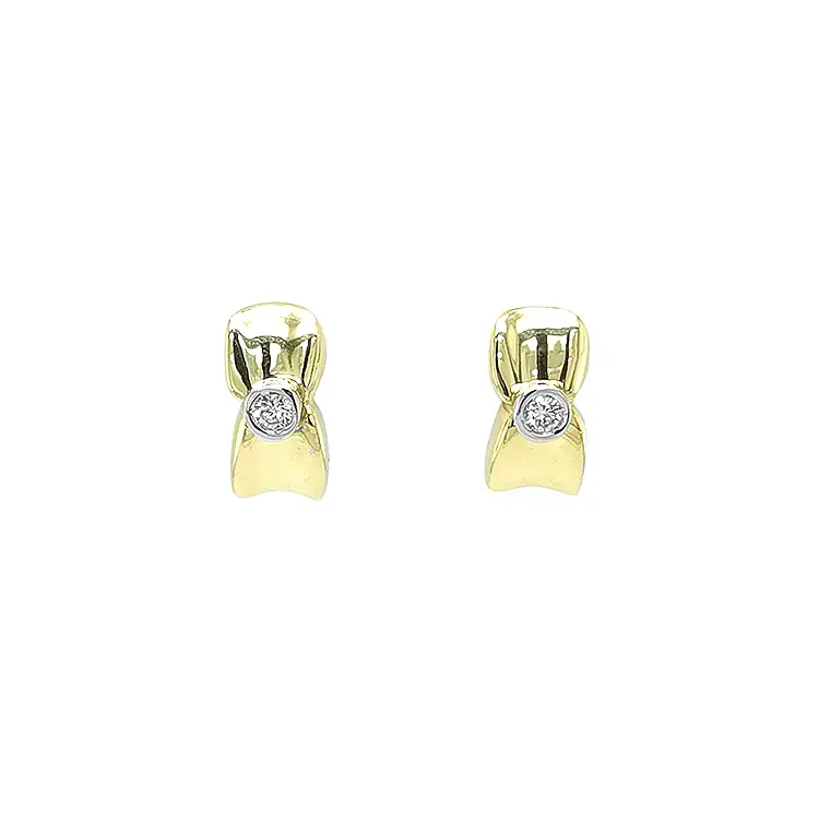 Gold Earrings with Diamonds